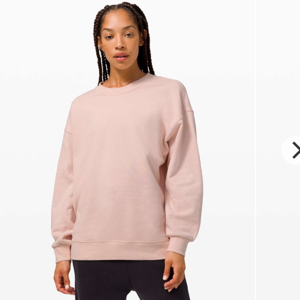 Lululemon Perfectly Oversized Crew Sweatshirt pink blush no sz tag close to sz 6 - Picture 13 of 14